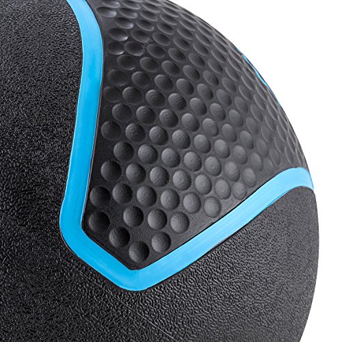 Capital Sports Medba Medizinbälle Design Gummi-Medizinball mit je nach Wahl 1kg bis 10kg Gewicht (ideal für Cross oder Krafttraining Übungen, griffiges Handling, Golfballoberfläche und Riffelung) schwarz-blau - 3