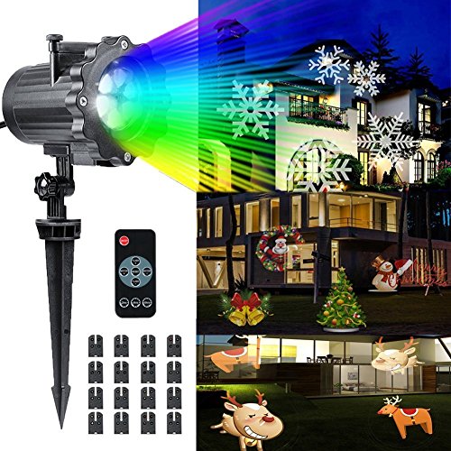 Dricar Christmas Projector Lights, Christmas lights Waterproof Outdoor Spotlight with 16 Slides for Christmas Halloween Birthday Easter Wedding Party
