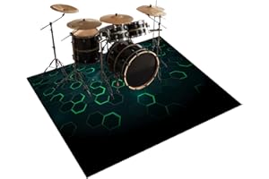 Qesjodfu Tapis de Batterie 120 x 80 cm Tapis de Tambour Insonorisé Tapis Batterie electronique Tapis de Protection pour Accessoires de Percussion Instruments de Musique Tapis de Sol Tapis Batterie