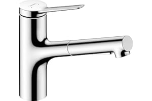 hansgrohe Zesis M33 Mitigeur de cuisine 150 avec douchette extractible 2 jets, chromé, 74800000