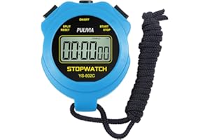 Digital Stopwatch Timer Only Stopwatch Mode, ON/OFF No Bell No Whistle Silent Basic Operation Children Friendly, PULIVIA Sport Stop watch for Coaches Kids Swimming Running, Blue