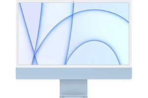 Apple 2021 iMac All-in-One Desktopcomputer mit M1 Chip: 8-Core CPU, 8-Core GPU, 24" Retina Display, 8 GB RAM, 256 GB SSD Speicher, 1080p FaceTime HD Kamera. Funktioniert mit iPhone/iPad, Blau