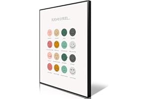 CANVIBURST Kinder-Gefühlediagramm auf Leinwand, Wandkunst, Emotions-Poster, psychische Gesundheit, Poster, beruhigende Ecke, Klassenzimmer-Dekorationen für Vorschullehrer, Klassenzimmer, 30,5 x 40,6 cm,