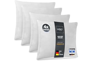 LILENO HOME Zestaw 4 wypełnienia poduszki 45x45 cm - Wewnętrzna poduszka prana w 40°C, odpowiednia dla alergików - Poduszka z poliestru jako poduszka na kanapę, sofę, poduszka na głowę