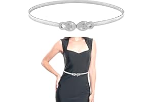 Amaxiu Metall Goldgürtel für Damen, verstellbarer schmaler Taillengürtel Stretch Kettengürtel Kleid Cinch Gürtel dünne Gürtel für Damen