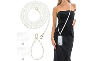 AOZUO 2 sztuki łańcuszków na telefon komórkowy z koralikami, zapobiegający zgubieniu, uniwersalny łańcuszek na telefon komórkowy, łańcuszek na telefon komórkowy, do zawieszenia na ręce, zdejmowany