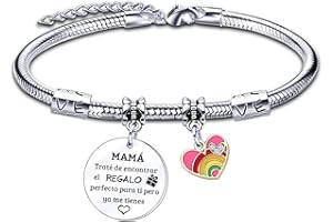 LUODAN Regalo Pulsera para Mamá Pulsera Mamá personalizada día de la Madre Regalo original，pulsera mamá e hija Regalo de cumpleaños para mamá，Regalo para mi mamá de Navidad