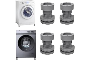 HOAAIGO 4 Stück Waschmaschine Fußpolster, Anti Rutsch Vibration Dämpfer Pads, Schwingungsdämpfer Waschmaschine Füße Pad, Waschmaschine Gummifüße für Waschmaschinen Trockner, Verstellbare Höhe 8.5-10.5cm