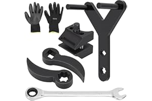 WODHMIEY Car Control Arm Tool Kit – Strut Double Head Spreader Pry Bar Ball Joint Remover High Carbon Steel Y-Shaped Puller Square Drive Plum Drive Wrench Gloves Repair Set for Cars SUV Van