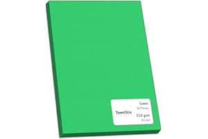 TOWNSTIX 30 Pièces, 230g/m² - Feuille A4 Cartonnée Vert, Papier Cartonné