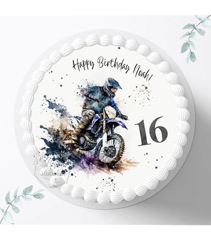 Essbarer Tortenaufleger * MOUNTAINBIKER* BMX-Rad // Kuchendekoration Fahrradfreunde // Mountainbike Kuchenaufleger 20cm Durchmesser (Oblatenpapier) Lebensmittel & Getränke
