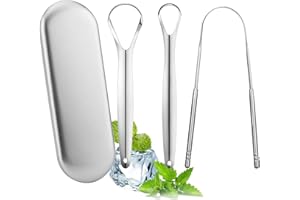 DAWOOWF Skrobaczka języka, środek do czyszczenia języka, skrobak do języka i środek do czyszczenia języka - ekologiczny zestaw do pielęgnacji jamy ustnej z zestawem do czyszczenia języka ze stali nierdzewnej