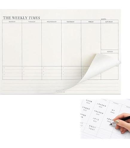 paper&you® A5 weekplanner [bladgoud] 50 pagina's incl. notitieblok op de achterkant - klimaatvriendelijk en duurzaam