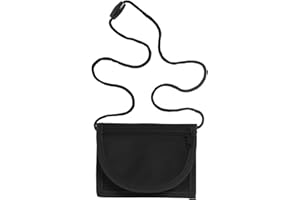 minimutz Kinder Geldbeutel Junge Mädchen | Geldbörse zum Umhängen | Portemonnaie mit Sichtfenster für Busausweis | Brustbeutel zum Schulanfang (schwarz)