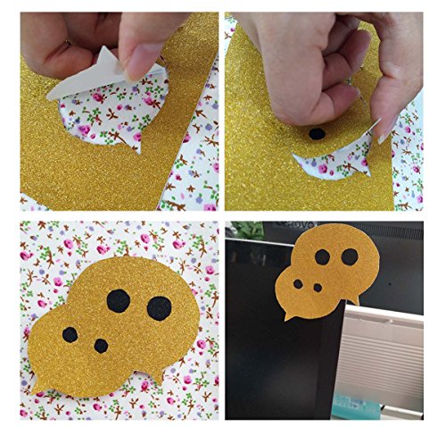 10 Blatt Klebefolie Glitzer Selbstklebende Dekofolie A4 Farbige Bastelfolie Glitter Vinyl Aufkleber für DIY Handwerk Scrapbooking mehrfarbig - 6