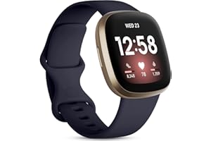 Oielai Bransoletka kompatybilna z Fitbit Versa 4 / Fitbit Versa 3 / Fitbit Sense 2 / Fitbit Sense / Versa 3 / Versa 4 / Sense / Sense 2, silikonowa, klasyczna, delikatna, dla kobiet i mężczyzn