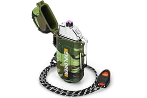 ‎TAILIQI Waterproof & Windproof Electric Lighter for Outdoor Survival Equipment, Professional Type-C Rechargeable Lighter, Dual Arc Lighter Kits for Camping Hiking Survival Equipment