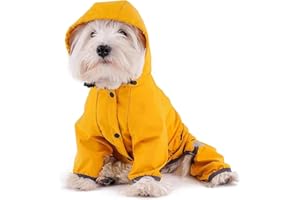 LJWDYS Impermeabile per Cani con Cappuccio all-Inclusive Mantella Antipioggia Impermeabile A Quattro Zampe Vestiti per Animali Domestici Vestiti per Cuccioli (Color : Yellow, Size : XL)