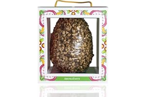 AROMATASTE Uovo di Pasqua Cioccolato al Latte ricoperto di Nocciole | Artigianale | Nocciole di Avellino | Confezione Regalo | 300 g