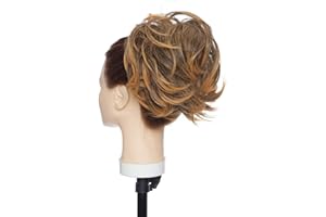 S-NOILITE XXL Hair Extensions Ponytail Coda di cavallo arricciata con coda di cavallo disordinata Updo con elastico elastico Updo Scrunchies sintetico per capelli per donna Marrone mix biondo oro