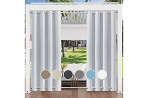 ‎AIYAOO Aiyaoo Outdoor Vorhang Für Balkon 132x285cm (1 Stück), Wasserdicht Sichtschutz Terrasse Sonnenschutz für Balkon Veranda Pergola Gartenlaube, Weiß