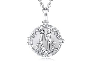 CELESTIA Bola Grossesse, Bola de Grossesse Collier en Pendentif Arbre de Vie Argent Bijoux Cadeau pour Femme Enceinte Maman et Bebe Long Chaînes