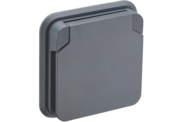 DEBFLEX - Cyklone - Prise Extérieure Etanche Complète - Prise Electrique Murale IP55 - Intérieur/Extérieur - Installation Encastrée - Anthracite - 75 x 75 x 65 mm
