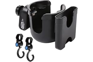 FUNBLISS Portabicchieri per Passeggino，Portabicchieri Universale Con Supporto per Telefono, Accessori per Passeggino,Portabottiglie per Barca, Tapis Roulant, Sedia a Rotelle, Scooter, Carrelli