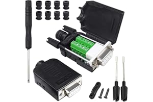 InduSKY 2 Pezzi DB9 Adattatore D-Sub RS-232 Interfaccia Seriale Senza Saldatura Femmina Morsettiera Adattatore con Custodia Lunga Bulloni und Custodia