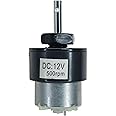 Electronic Spices 12v 500 Rpm Geared Dc Motor (Black) (500 Rpm)