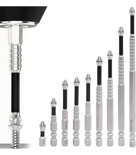 Magnetische Schraubendreher-Bits Stark - 25-150mm Längen | Für Akku-Schrauber & Schlagschrauber | Rutschfest & Langlebig