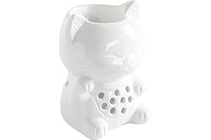 ZEN ARÔME Zen'Arôme - Bruciatore profumato Céramy Tommy multifunzione portafortuna - semplice aromaterapia - decorazione gatto Maneki-Neko - figura animale - 40 ml - altezza 12,5 cm