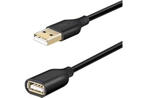 Fasgear [3m] przedłużacz USB 2.0 - męski na żeński przedłużacz USB do ładowania i synchronizacji (3m, Czarny)