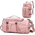 Beauenty Large Capacity Sports Gym Bag,3 Ways Sport Duffle,Backpack Gym Bag with Wet Pocket & Shoes Compartment for Men & Women, Multi-Occasion Application of Sports Bag (Pink)