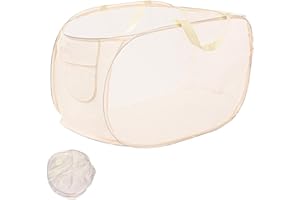 Fervalyna Cesto Ropa Plegable con Asa y Bolsillo Lateral, Cesta Pop-Up para Ropa Sucia y Lavandería