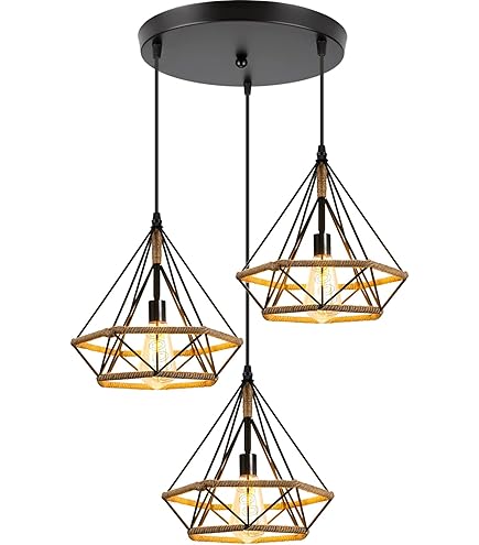 Draadloze hanglamp met afstandsbediening voor binnen, op batterijen werkende plafondhanglamp in zwart, kroonluchterarmatuur voor eetkamer in boerderijstijl en kookeiland