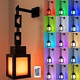 RNPKZ Pixelated Lantern Nachtlicht, 16 Farben Tragbare Wall Nachtlicht mit Fernbedienung & Dimmfunktion,Pixel-Laterne Nachtli