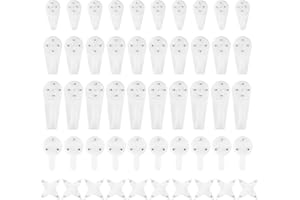 AUBESS 100 Sztuk Haczyków na Zdjęcia Bez Śladów, Ścienne Bez Wiercenia, Niewidoczne Wieszaki na Ścianę, Zegary, Białe