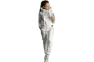 Joligiao Mujer Chandal Conjunto Invierno Moda Mujer Conjuntos Deportivos Manga Larga Hoodie Pullover con Cordón Pantalones Largo para Otoño e Invierno