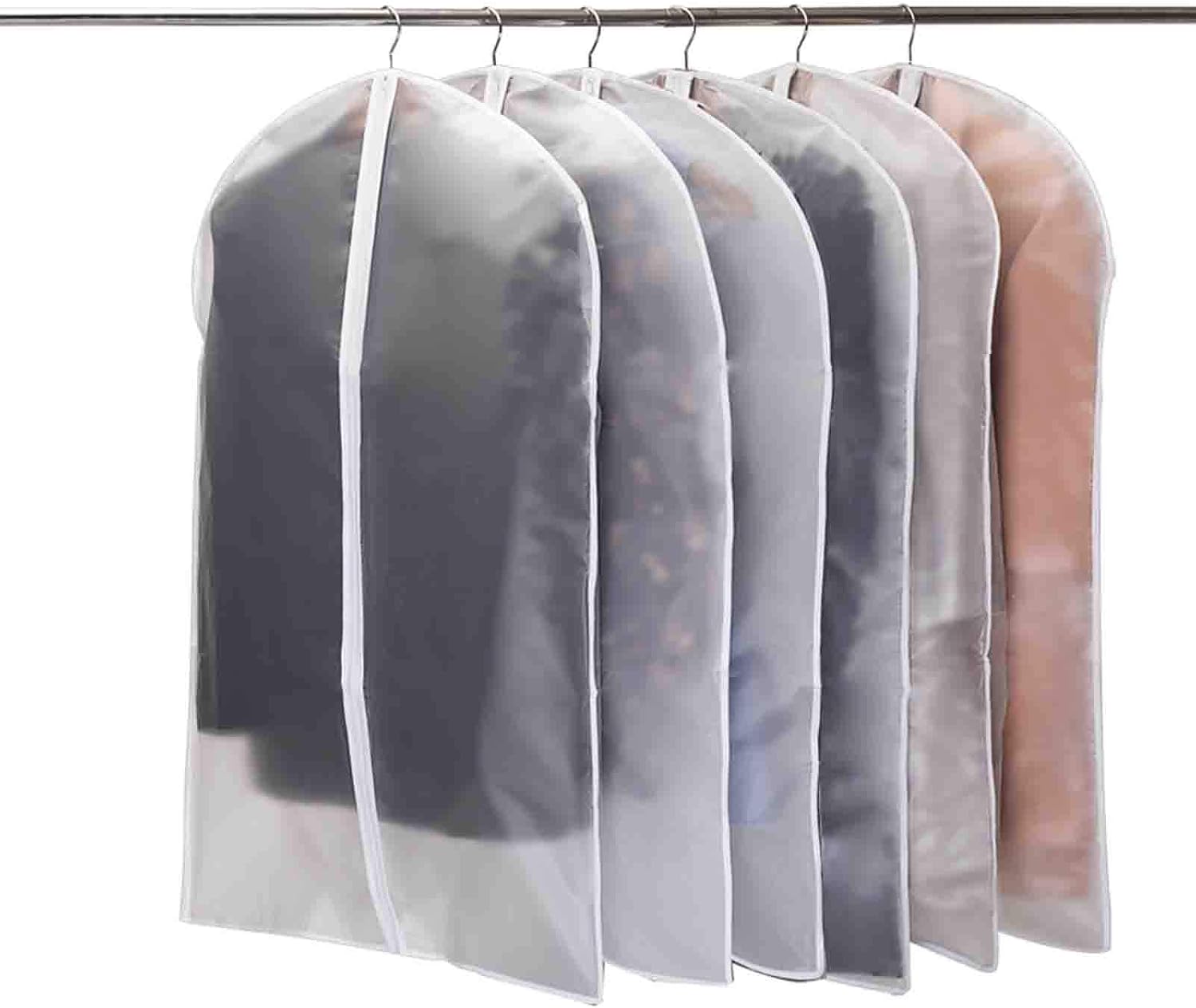 Niviy fundas ropa armario Juego 6 fundas transparentes para ropa de 60x100 cm tejido transpirable para almacenamiento de trajes vestidos abrigos americanas camisas vestidos de noche