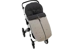 Saco Silla de Paseo Universal Rosy Fuentes- Saco Carrito Bebé - Funda de silla de paseo - Equipado para ser Ajustado perfectamente 0-gris