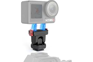 HAFOKO Osmo Action 5 Kamera Zimno But Adapter Kompatybilny dla DJI Osmo Action 5 Pro/4/3, Magnetyczny Szybki Zwolnienie Adapter Mocowanie z 1/4", Pochylenie 180°Regulowany