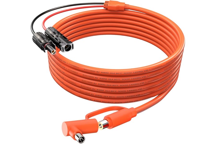 Tonton Solar Connector to DC 8mm Adapter Cable 2M, Solar Cable with DC8020/7909 Plug for Jackery Explorer 160 240 500 1000, for GZ Yeti, for BLUETTI Portable Power Station, Solar Generator