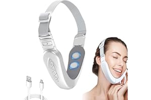 ZFZZC Reductor de Papada Lifting V-Face, EMS Eléctrico Masajeador Facial Modelar la Cara en V, Papada Reductor Antiarrugas para Aclarar Líneas del Cara Medidor eléctrico de belleza en V (Blanco)