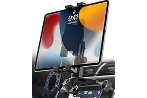 woleyi Supporto Tablet Lettore CD Auto, Porta Tablet Auto CD Slot Supporto iPad Anteriore Auto [Braccio Regolabile Telescopico] per Tablet e Telefono 4-13", iPad PRO/Air/Mini, Galaxy, iPhone