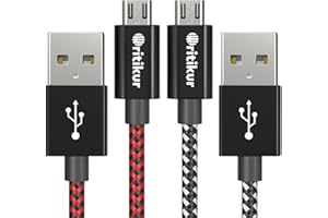 KOOWOD PS4 Controller Charger Charging Cable 10FT Nylon Braided Micro USB 2.0 High Speed Data Sync Cord for Playstation 4, PS4 Slim/Pro, Xbox One S/X Controller