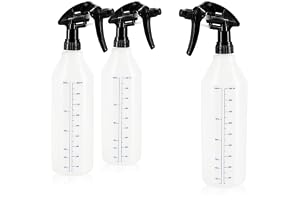 COM-FOUR® 3x sprayflaska med våg, kemikaliebeständig pumpspruta med 28/400 | trädgård - verkstad - bil - 900 ml sprayflaska med justerbart munstycke