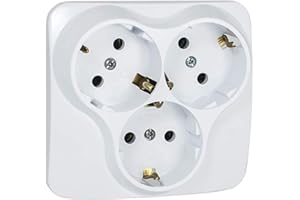 LATRANS Potrójne podtynkowe gniazda wtykowe z zestykiem ochronnym do zabudowy, IP20 (5311)