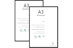 ATOBART A3-Zertifikat-Bilderrahmen,2er-Pack schwarzer Fotorahmen mit Plexi-glass für Wandmontage-Display,29,7x42 cm,2er-Set