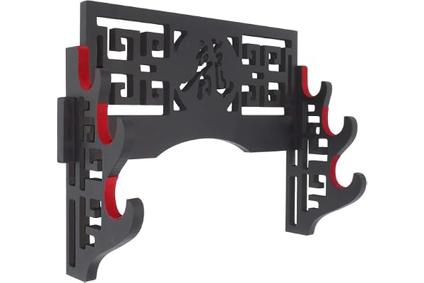 Moumou Velvet Protect Support Mural pour épée avec Bandes de Feutre pour Katana Wakizashi Genji et Samourai, Dragon - 3 Tier